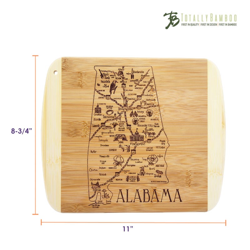 Totally Bamboo A Slice of Life Alabama State Serving and Cutting Board, 11" x 8.75" - Image 5